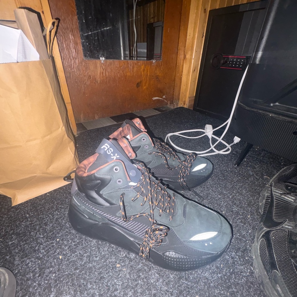 Puma RS-X High-Top Sneakers - Black and Brown